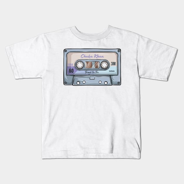 Chaka Khan Vintage Classic Cassette Tape Kids T-Shirt by PowelCastStudio